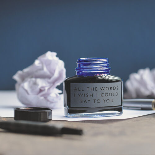 Card with ink bottle and paper, All the word I wish I could say to you