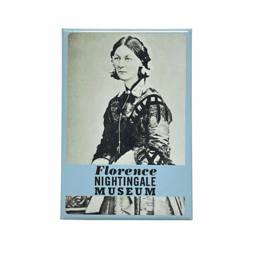 Rectangular fridge magnet featuring portrait of Florence Nightingale and the musuem's name