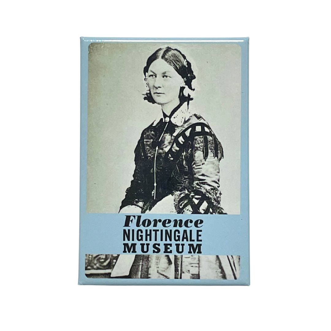 Rectangular fridge magnet featuring portrait of Florence Nightingale and the musuem's name