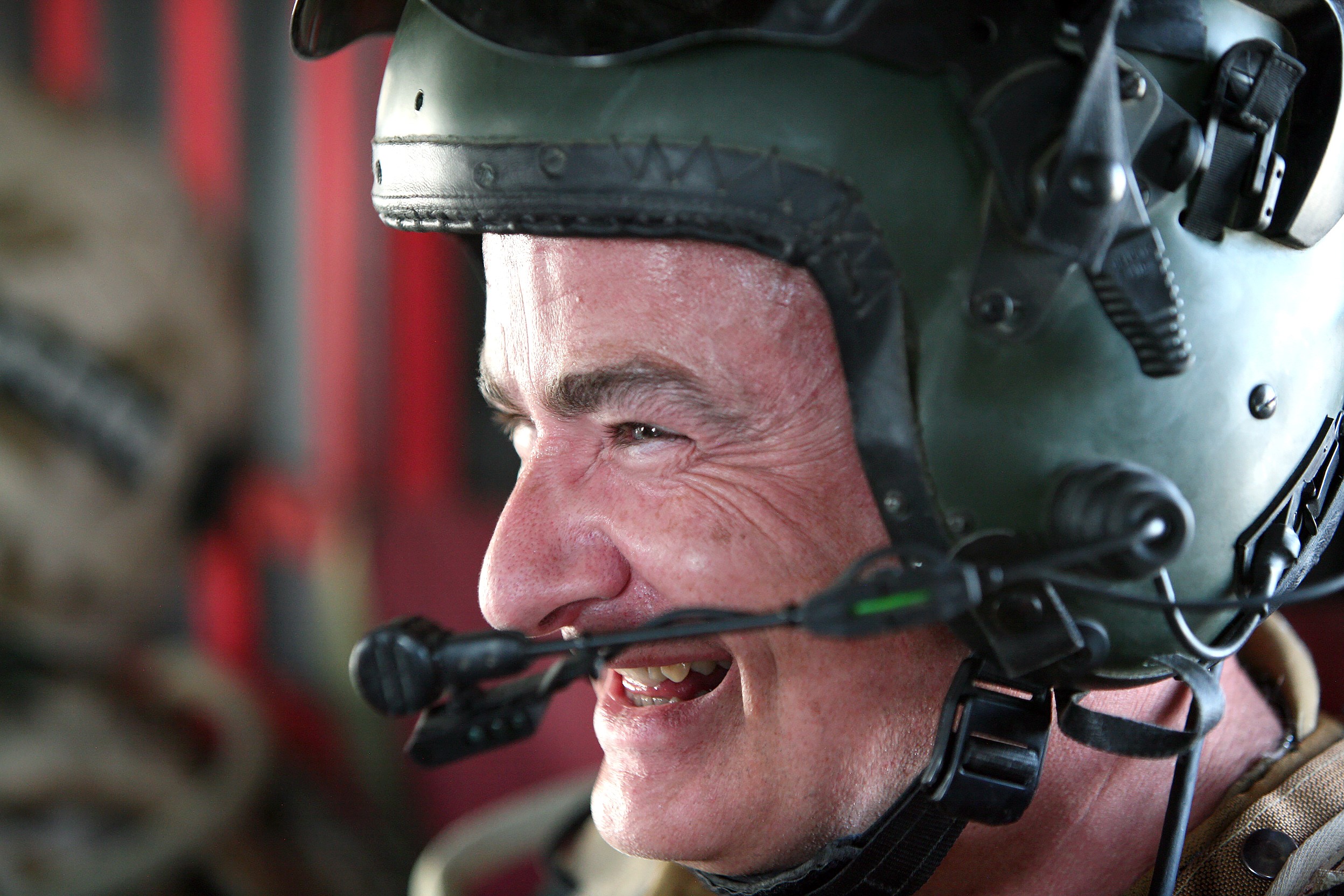 Peter Quick in flying helmet