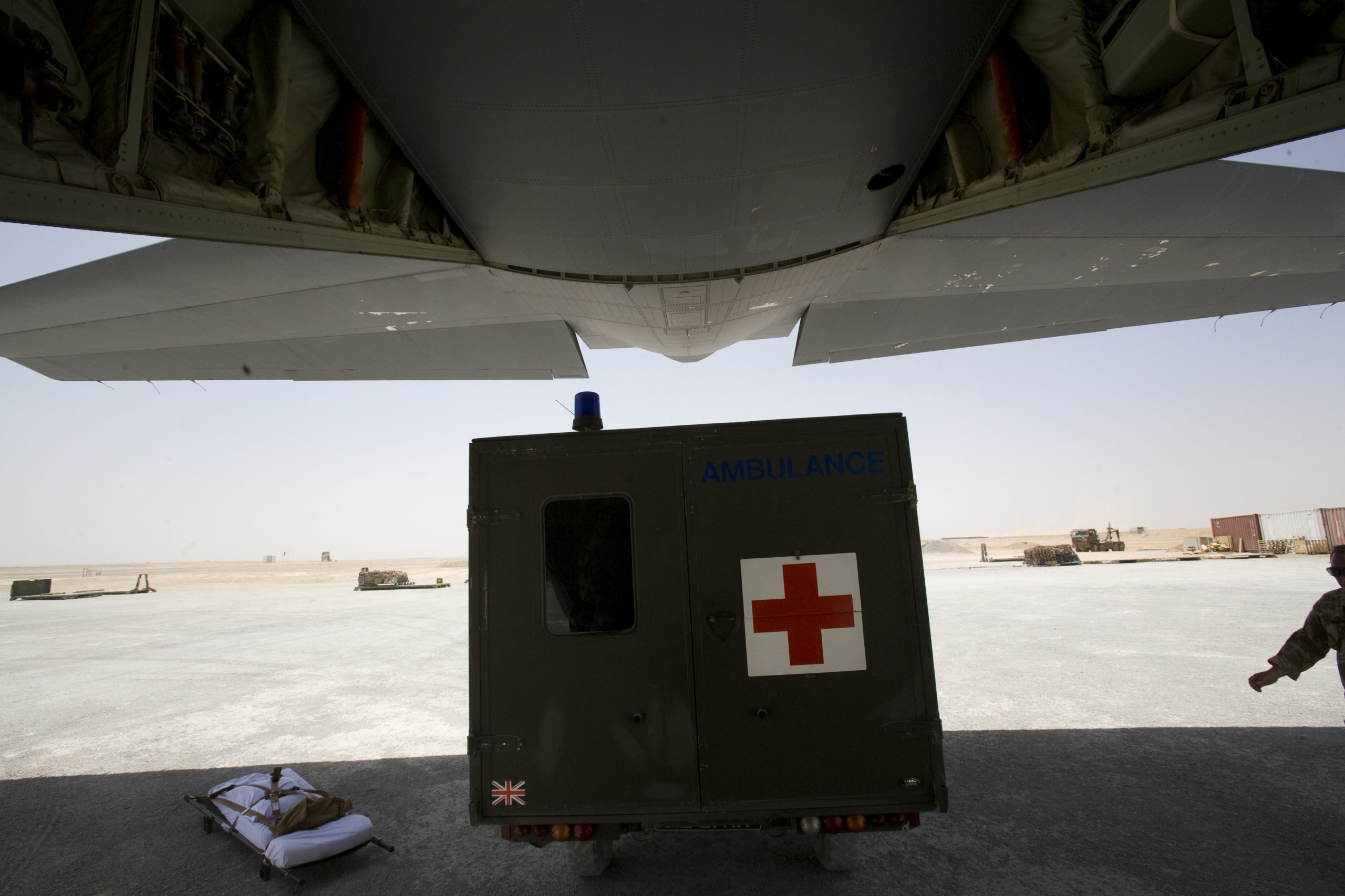 IMG_6249 Ambulance waits next to plane