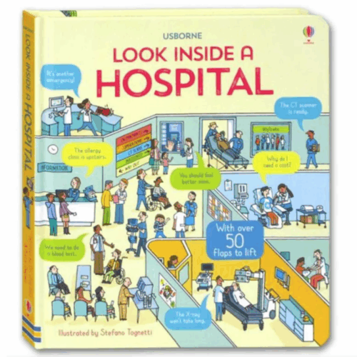 Book cover for the children's book 'Look Inside a Hospital'