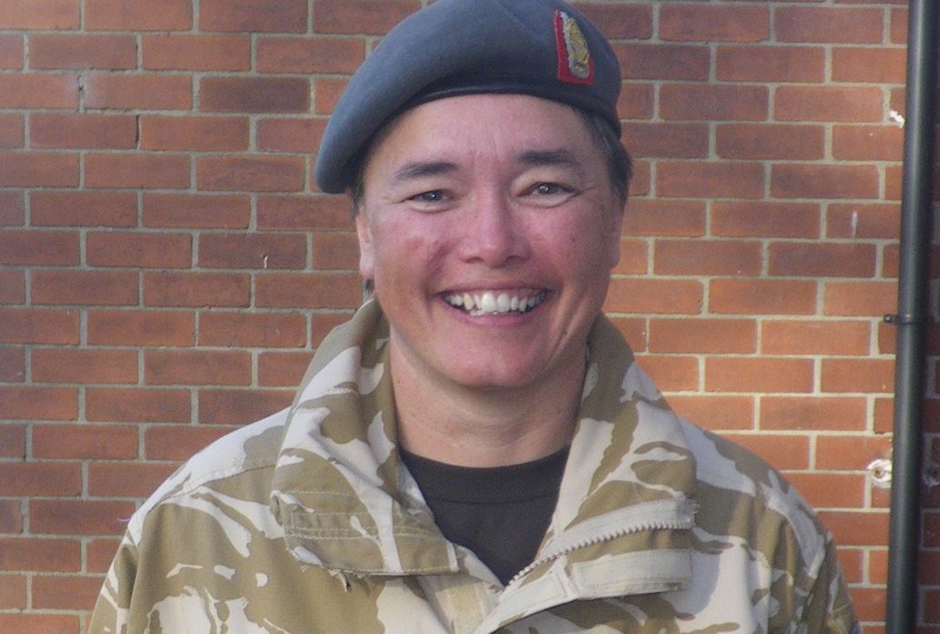 Vivien Maiden in Army uniform