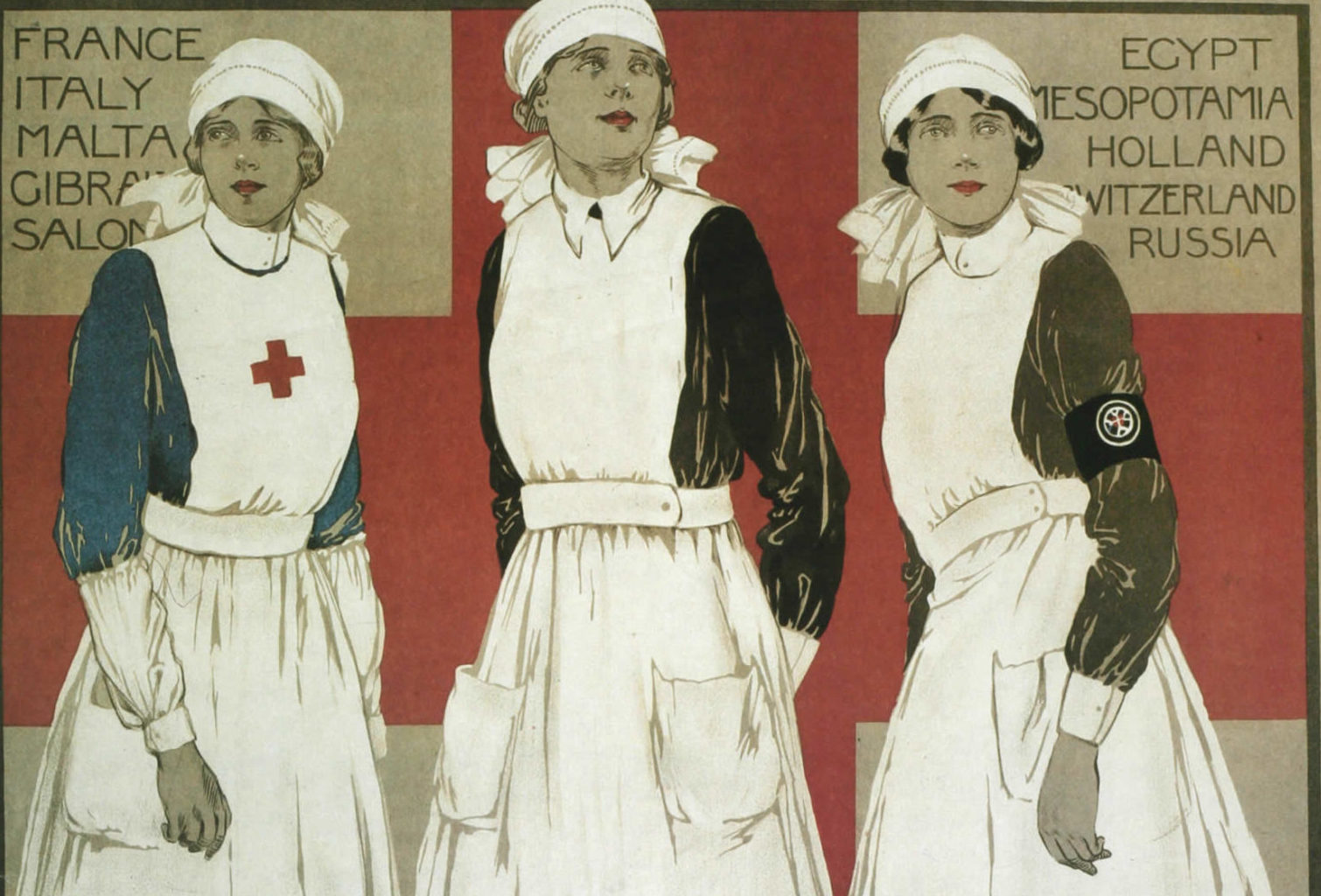 WWI VAD posters showing 3 nurses in uniform