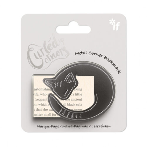 Metal cat bookmark, the cat is made of metals and looks like it is cuddled around the book page