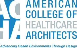 Logo for the American College of Healthcare Architects: Advancing Health Environments Through Design.